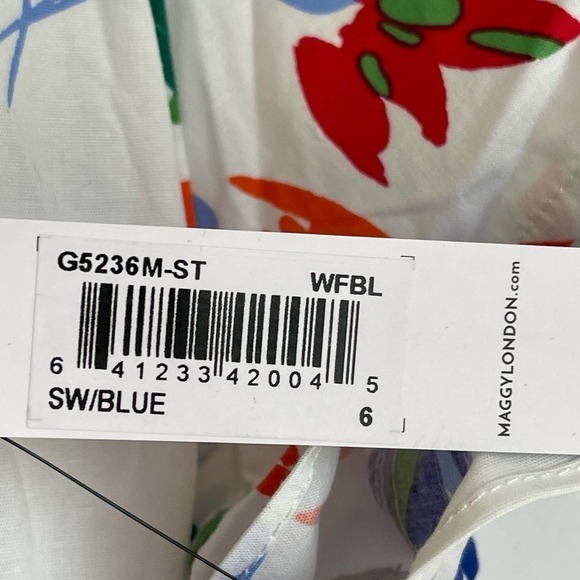 Maggy London  Mini Dress with Flutter Sleeve Floral Women's Size 6 - Picture 5 of 12